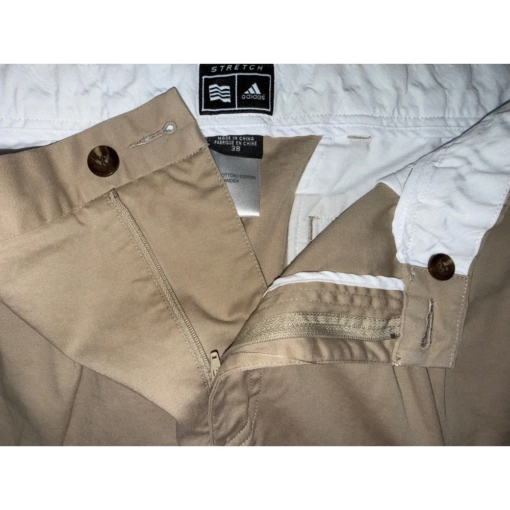 Adidas Golf Chino Shorts Men Size 38 Khaki Stretch